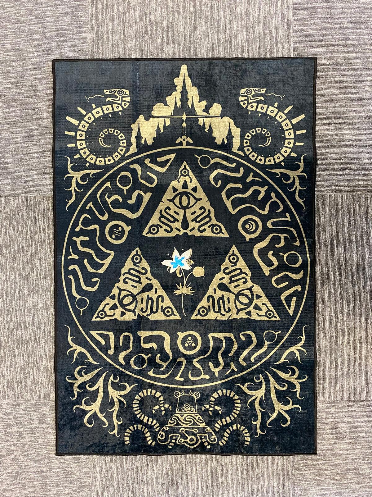 Hyrule-Inspired Triforce Gaming Rug – Legendary Home & Gamer Room Decor