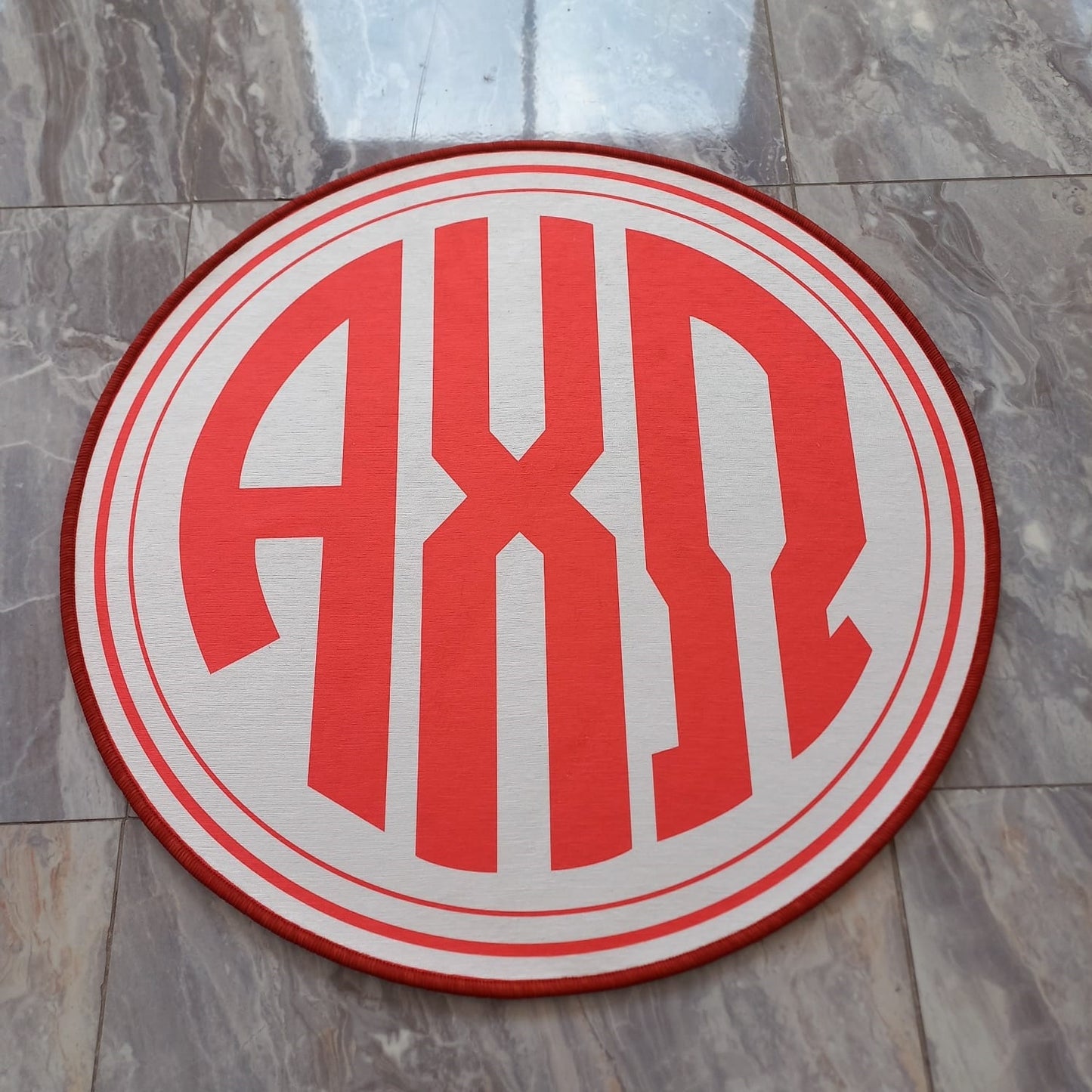 Alpha Chi Omega Round Monogram Rug – Officially Licensed Sorority Decor